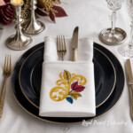 Elegant Leaf Motif for Napkins - 5 sizes