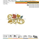 Elegant Leaf Motif for Napkins - 5 sizes