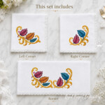 Bordure et coins en feuilles baroques - 4 tailles