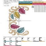 Bordure et coins en feuilles baroques - 4 tailles