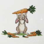 Bunny with carrots for small hoops set - 4 sizes