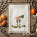 Bunny with carrots for small hoops set - 4 sizes
