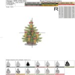 Carrot Ornament Christmas Tree Machine Embroidery Design - 4 Sizes