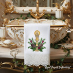 Festive candle with spruce branches and cones - 4 sizes