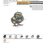 Chicken with a bow and pussy willow - 4 sizes