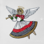 Christmas Checkered Angel with Flute - 3 Sizes