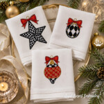 Checkered Christmas balls set of machine embroidery designs