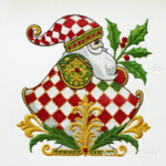 Checkered Christmas Santa small set - 3 sizes