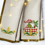 Checkered Christmas Santa small set - 3 sizes