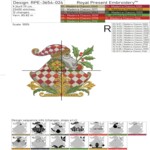 Checkered Christmas Santa small set - 3 sizes