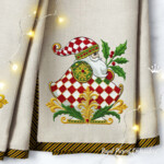 Checkered Christmas Santa small set - 3 sizes