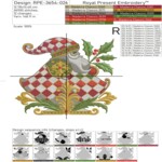 Checkered Christmas Santa medium set - 3 sizes