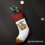 Checkered Christmas Santa medium set - 3 sizes