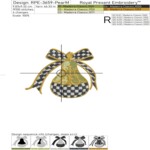 Checkered Baroque Pear with Bow - 4 sizes