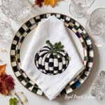 Black and White Checkered Pumpkin Machine Embroidery Design- 3 sizes