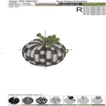 Black and White Checkered Pumpkin Machine Embroidery Design- 3 sizes