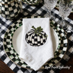Black and White Checkered Pumpkin Machine Embroidery Design- 3 sizes