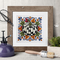Checkered Pumpkin with Ornament - 3 sizes