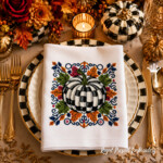 Checkered Pumpkin with Ornament Machine Embroidery Design - 3 sizes
