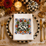 Checkered Pumpkin with Ornament Machine Embroidery Design - 3 sizes