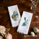 Vintage Easter Chick with Pussy Willow - 4 sizes