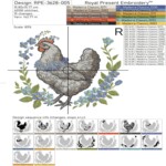 Spring Hen with a Wreath of Forget-Me-Nots - 4 sizes