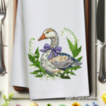 Garden Grace: Goose with Lilies of the Valley - 4 sizes