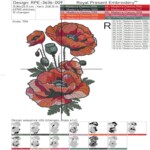 Chicken with poppies set mega - 4 sizes