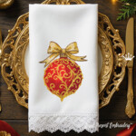 Boule de Noël élégante avec ornement baroque - 3 tailles