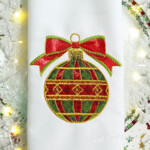 Christmas Bauble with Bow - 5 sizes