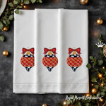 Checkered Christmas balls set