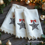 Checkered Christmas balls set