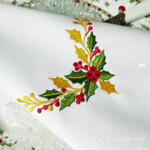 Winter corner with gold leaves and berries - 3 sizes