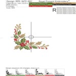 Winter corner with gold leaves and berries - 3 sizes