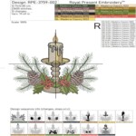 Candle with fir branches and pine cones - 4 sizes