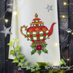 Victorian Christmas Checkered Teapot - 3 sizes