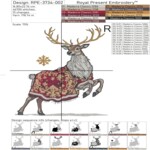 Christmas Deer in Red Robe mega - 4 sizes