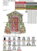 Christmas door with garland in 5 sizes