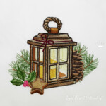 Lantern with fir and cones - 3 sizes