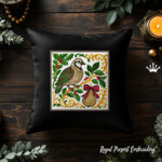 Christmas Partridge with Pear and Bow - 4 sizes
