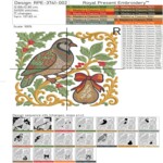 Christmas Partridge with Pear and Bow - 4 sizes