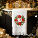 Classic Christmas Poinsettia Round Ornament - 4 sizes