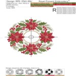 Classic Christmas Poinsettia Round Ornament - 4 sizes
