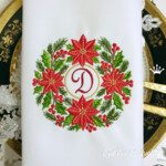 Christmas Poinsettia frame small - 3 sizes