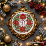 Christmas Poinsettia frame small - 3 sizes