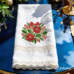 Christmas Poinsettia with a Bow - 4 sizes