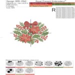 Christmas Poinsettia with a Bow - 4 sizes