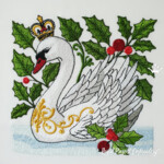 Christmas Swan with Crown - 4 sizes