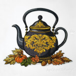 Autumn Baroque Teapot - 4 sizes