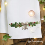 Christmas Towel Borders Machine Embroidery Design Set - 3 Designs, 2 Sizes